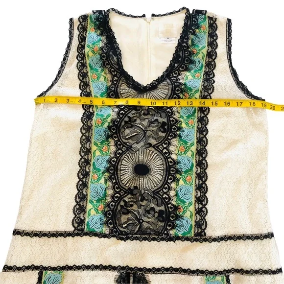 Anna Sui Embroidered Lace Eyelash Embellished Dress Size 8 - Picture 12 of 15